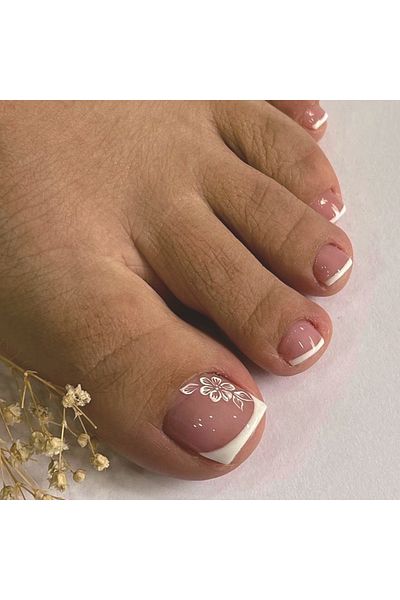 Choice LB-JP2337 24 short square solid color minimalist style pressed toenails+1 piece of jelly glue+1 nail