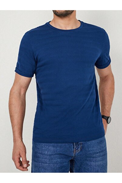 MOVİMENT Ανδρικό μπλουζάκι με μπλε ρίγες Supreme Crew Neck