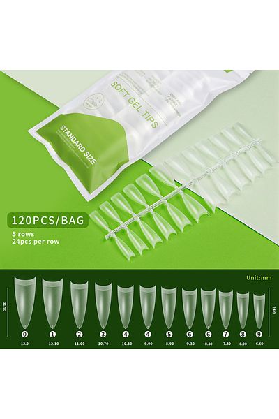 Choice 120pcs 05 120pcs/bag Ballet False Nail Fully Transparent Acrylic Nails Set Press on Nails Tips Mixed