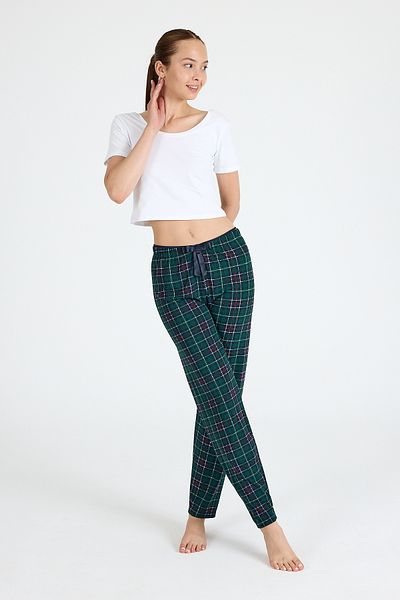 Rays Emerald Plaid Patterned Pajama Bottoms 4518