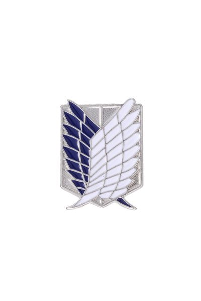 Choice Silver Blue Japanese Anime Attack ON Titan Enamel Pin Eren Jaeger Mikasa Ackerman Jiyuu No Tsubasa C