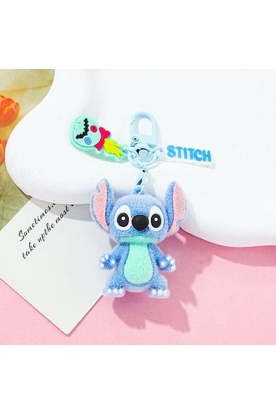 Potdemiel KC4526 Disney Cute Plush Stitch Shaped Keychain, Car Keychain, Cute and Fun Bag Decoration Pendant,