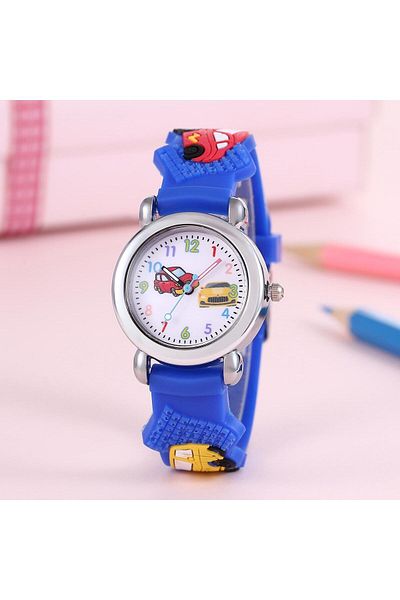 Choice blue New Fashion Colorful Cartoon Car Student Children's Watch Quartz Watch Electronic Watch
