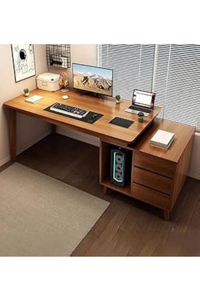 Türkiye NKX Computer and Multifunction Table Home Office Workstation with 3 Drawer Storage Rack