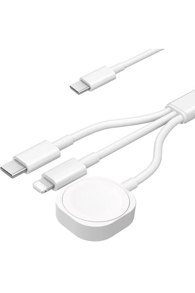 Vikefon Type-C 3 in 1 Charging Cable Watch Wireless Charger for iPhone12~16 Samsung Xiaomi for Apple Watch 1