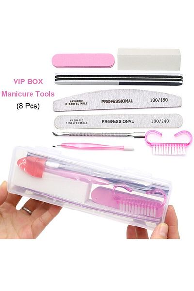 Choice VIP 8pcs Set 8pcs Nail Files Set 100\180 Nail Sanding Buffer Professional Manicure Files Makeup Pedi