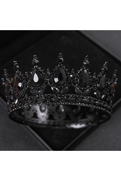 Choice Black Baroque Crystal Tiaras And Crowns Rhinestone Prom Diadem Headband Crown Bridal Wedding Hair Ac