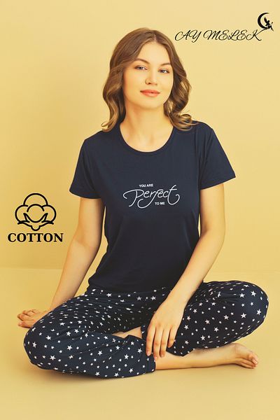 AYMELEK Women's pajama set cotton luxury pajama set
