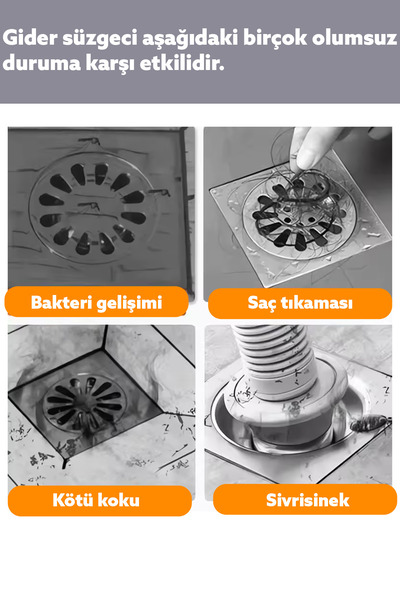 Beatitude Banyo Gider Süzgeci Saç Yakalayıcı Süzgeç Banyo Duş Gider Tıkanık Önleyici Sineklik Tamir Aparatı