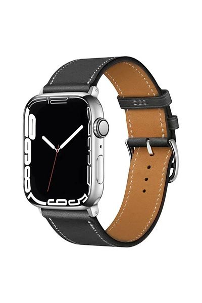 Choice 42 44 45 46 49 mm 30 black and white Leather Watch band for Apple Watch Straps 46mm 44mm 41mm 45mm 3