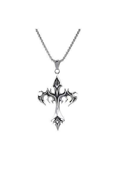 Choice ZY007 Cross border new flame retro cross necklace men's pendant necklace niche fashion accessory