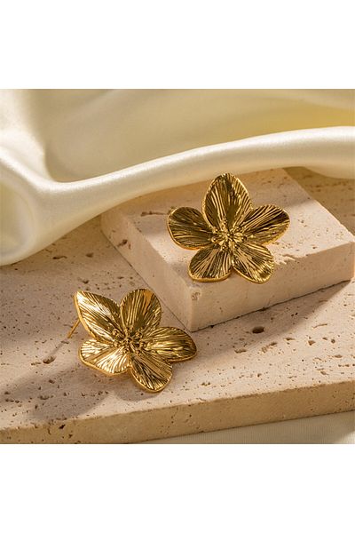 Choice Gold-color Women's Fashion Earrings Flower Alloy Retro Style Women's Party Accessories Gifts