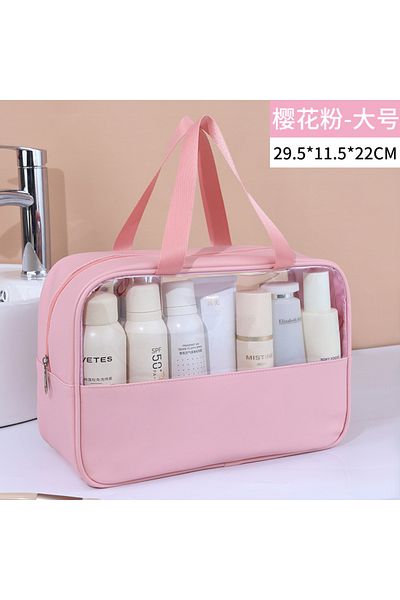 Choice pink L Portable Travel cosmetic bag Women Transparent Makeup Bag Large-Capacity Bath Wash Bags Multi