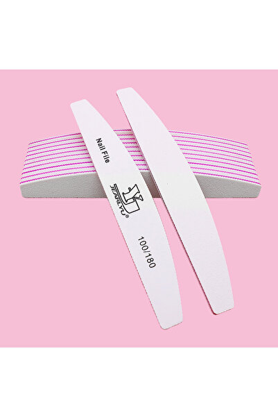 Choice مجموعة مبرد أظافر احترافية من 10 قطع باللون الأبيض 100-180، 10 قطع/صند...