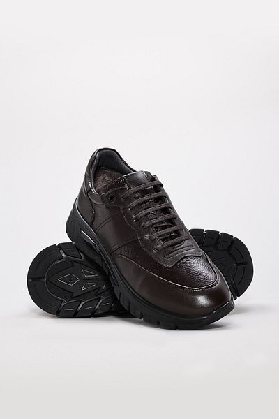 Ayakkabıhane Fur Inside and Genuine Leather Outside Brown Men's Casual Daily Shoes Ah08214111312333