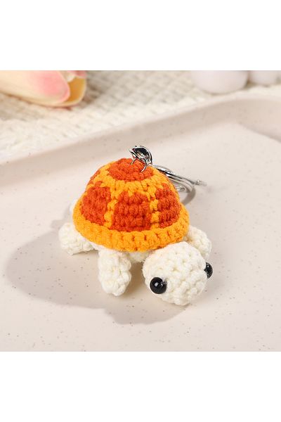 Choice Yellow Adorable Turtle Keychain, Handmade Crocheted Miniature Turtle Plush Toy Hanging Ornament Acce