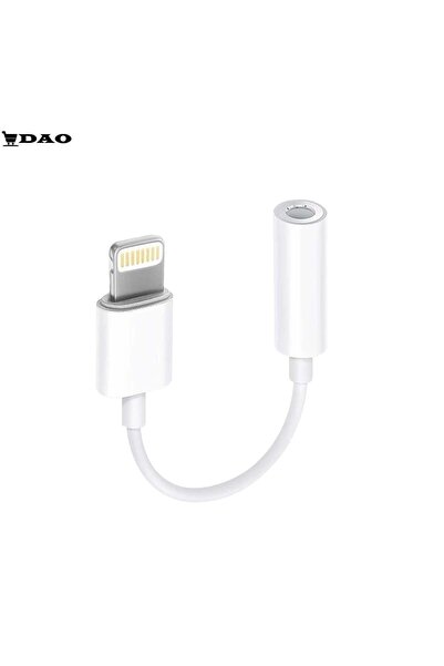 DAO Adaptor audio Lightning DAO® pentru iPhone la mufă jack de 3,5 mm, alb