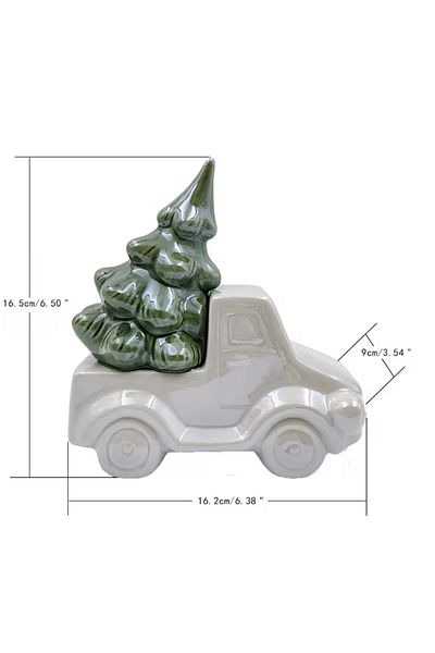 Casaido Bibelou cu tematica Craciunului Casaido, 16.5 x 9 x 16.2 cm, ceramica, gri, verde