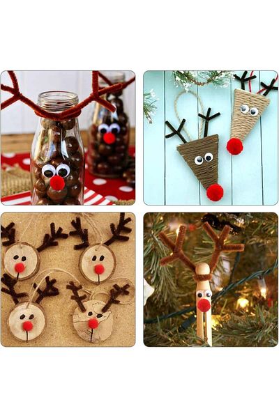 HIQE FL 450-piece reindeer craft set HIQE-FL, PP/metal/textile, multicolor