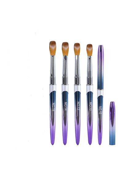 Choice PURPLE 4Pcs Acrylic Nail Brush Set Acrylic Powder Brush Poly Extension Gel Brush Nail Polish Carving