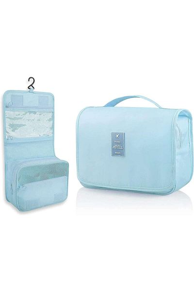 Choice 1 pcs Lake Blue Travel Makeup Bag Waterproof Toiletries Organizer High Quality Women Neceser Bathroo