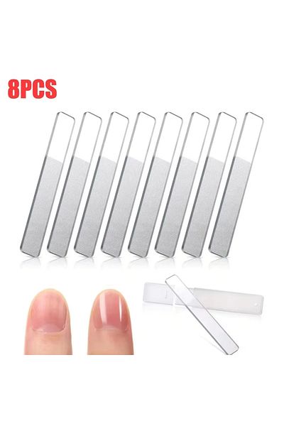 Choice 8PCS 1/8Pcs Glass Nail Shiner Upgrade Glass Nail File for Natural Nails Nano Nail Buffers Crystal Sh