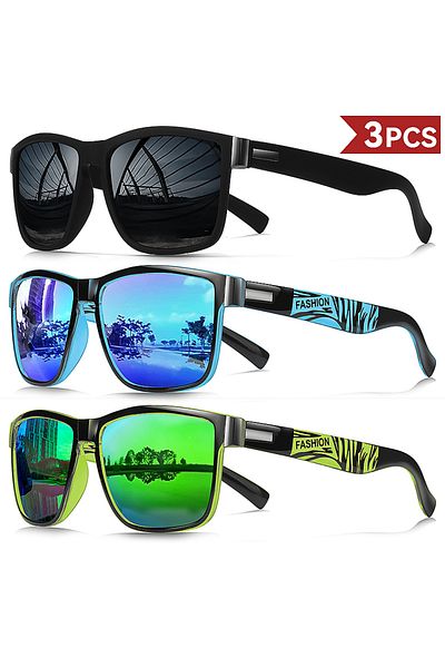 Choice 3pc black blue green 1PCS/3PCS Men's Polarized Sport Sunglasses – Running, Cycling, Fishing, Golf, D