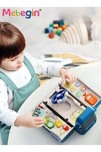 MEBEGIN Changeable Bus with Sound and Light, Simulation Driving Bus Toys,Simulation Steering Wheel Gear Toy