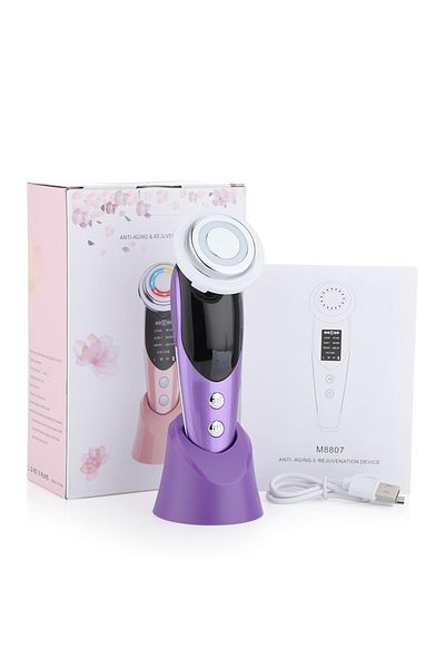Choice purple 7 in 1 Face Lifting Device EMS LED Light Therapy Skin Rejuvenation Anti Aging Wrinkle Removal