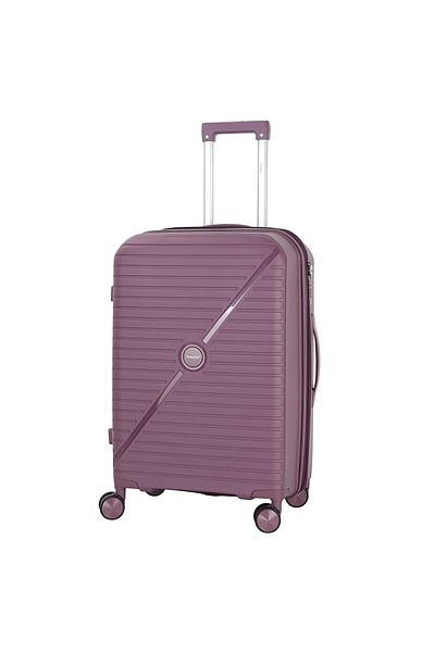 Senator Unisex Expandable Hard Case Medium Checked Luggage Lightweight Fashion Trolley Luggage KH1006 Purple