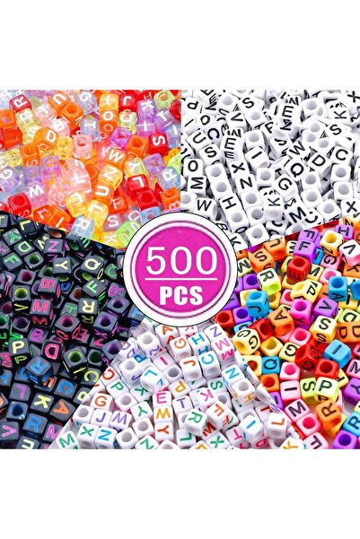 Choice 500 قطعة من خرز الأكريليك المربع من A إلى Z مقاس 6 مم، خرز فاصل مكعب أ...