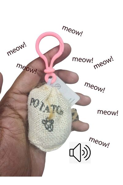 Generic Trick Toy Potato Bag With Real Cat Meow Voice on Pressing Button