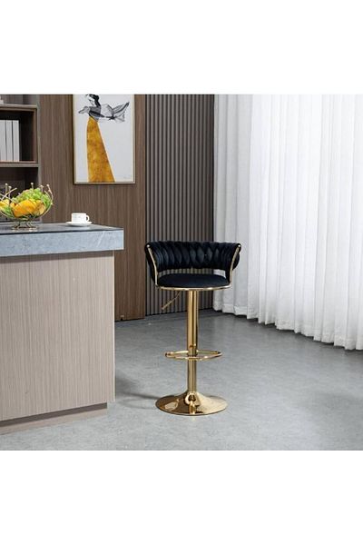 Türkiye Adjustable Height Metal Frame Cushioned Bar Stool with Emerald Velvet Seat style only 1 pcs chair