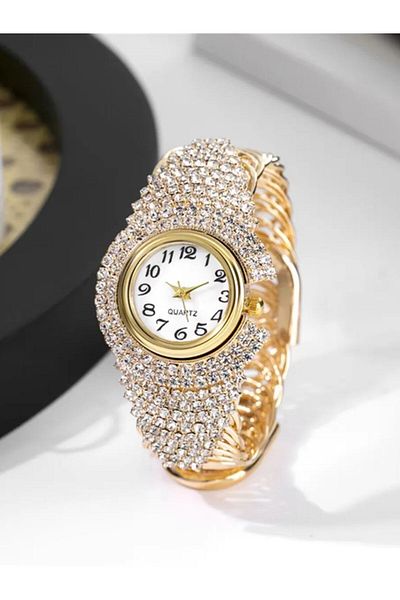 Choice JS A Korean Version Of Fashionable And Versatile Women's Light Luxury Diamond Inlaid Quartz Bracelet