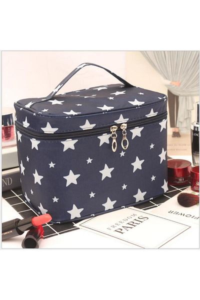 Choice Blue Waterproof Portable Women Makeup Bag High Capacity Toiletries Organizer Storage Cosmetic Cases