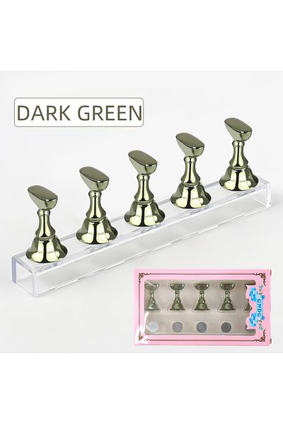 Choice Dark Green 5pcs 5pcs Nail Holder False Nail Tip Practice Stand Crystal Base Magnetic Holder Nail Art