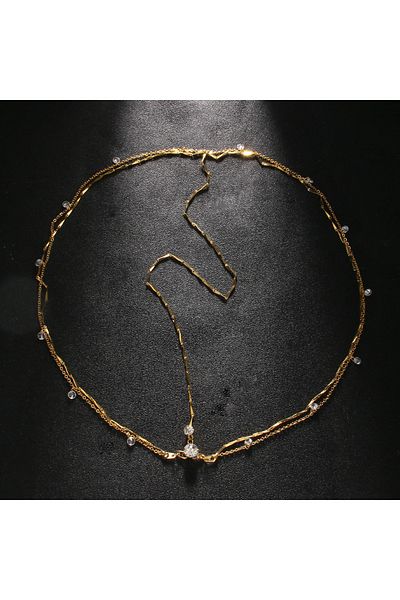 Choice Gold Fashion Boho Crystal Head Chain Wedding Hair Accessories Elegant Headpiece Bling Bridal Forehea