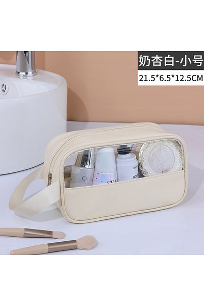 Choice Beige S Portable Travel cosmetic bag Women Transparent Makeup Bag Large-Capacity Bath Wash Bags Mult