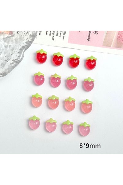 Choice Mixed 30PCS 30PCS Creative Kawaii Jelly Strawberry Nail Charms Ice Transparent Luminous Colorful Str