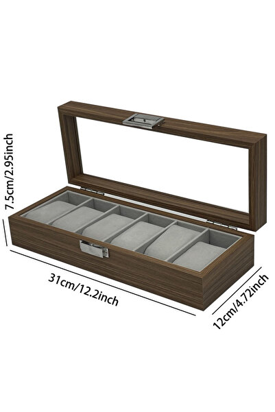 Choice صندوق ساعات WELLZONE الجديد ذو السعة الكبيرة المصنوع من خشب الجوز، منا...