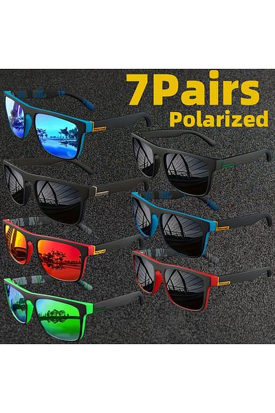 Choice 7PCS 7-Pack TAC Lens Polarized Sports Glasses, Full Rim PC Frame, Durable & Comfortable for Outdoor