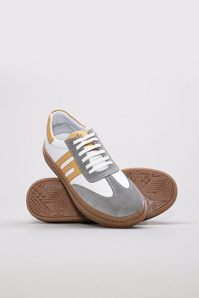 Ayakkabıhane Genuine Leather Inside and Outside White Gray Women's Casual Daily Shoes Ah08934261234