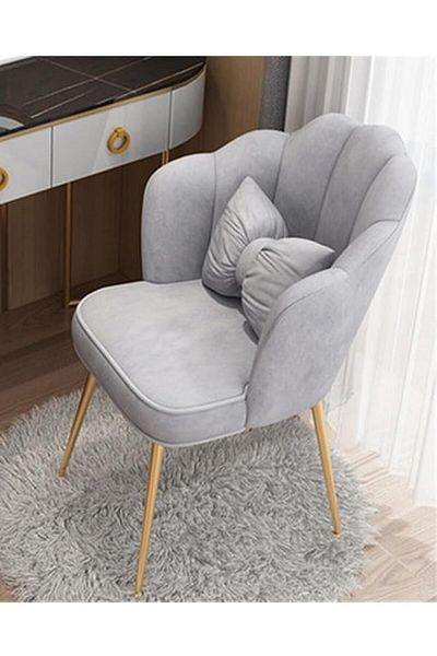 Türkiye Round Flower Petal Shaped Cushion Chair With Golden Legs