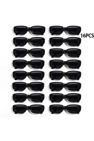 Choice 16PCS 16PCS Vintage Black Square Sunglasses Woman Luxury Brand Small Rectangle Sun Glasses Female Gr
