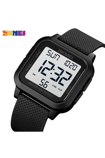 Skmei Black 1 Outdoor Sport Watch Men Alarm Chrono Clock 5Bar Waterproof Military Watches LED Displa