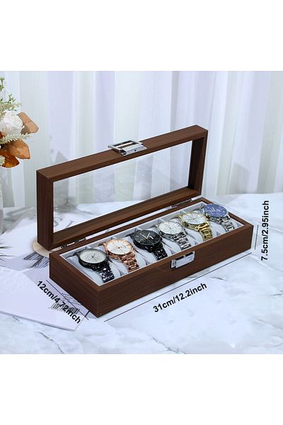 Choice 6 Positions DELESYS New Walnut Wood Creative Watch Box Chinese Style Retro Wood Watch Display Box La