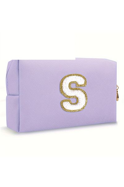 Choice 1PC Purple S Purple Embroidered Letter Makeup Bag Storage Bag Travel Wash Bag Lipstick Makeup Tool S