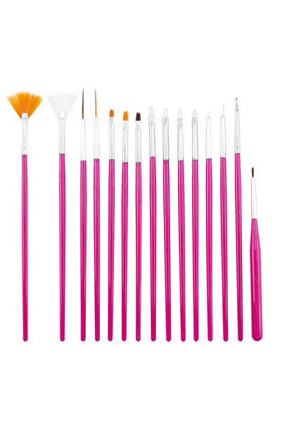 Choice مجموعة فرش أظافر وردية اللون مكونة من 15 قطعة، لوازم احترافية للأظافر،...