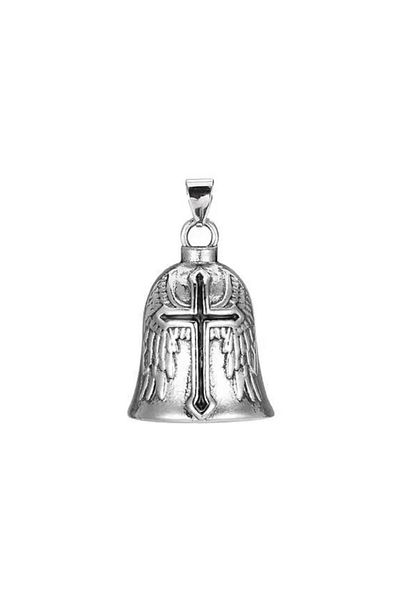 Choice Black Vintage 3D Design Motorcycle Guardian Bell Retro Wing Design Biker Good Luck Charm Alloy Punk