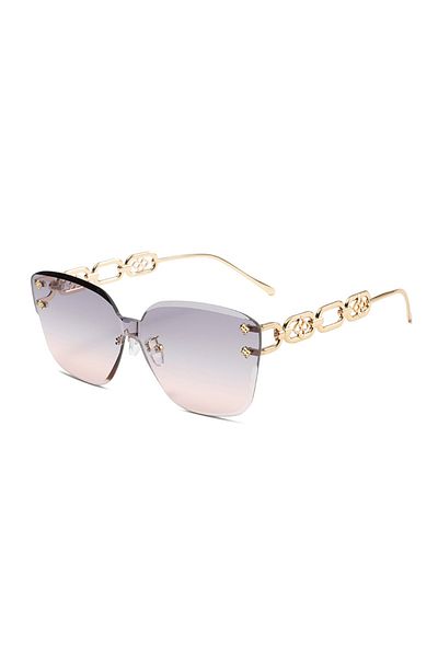 Choice Grey Pink New Fashionable Sunglasses Street Photo Catwalk Big Frame Ladies Sunscreen Sunglasses Adva